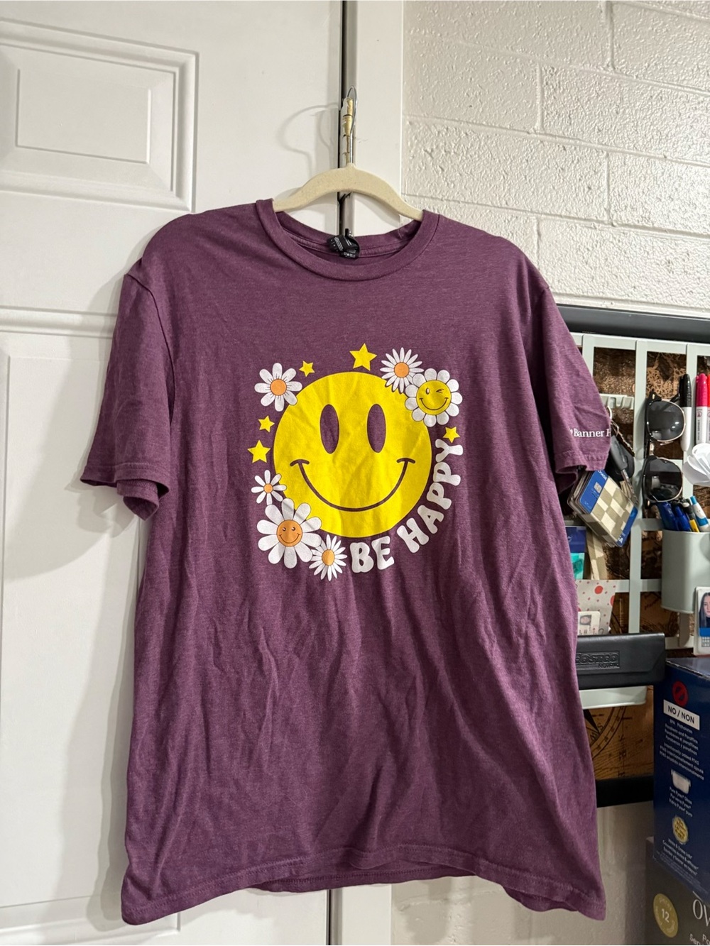 Banner Health - Be Happy Smiley Daisy Graphic Tee - Purple